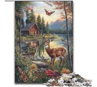 1000 Piece Jigsaw Puzzles for Teenagers Jungle Deer, Learning Educational Toys Unique Birthday And Gifts for Age 14+ (Size 50x75cm)