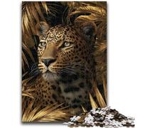 1000 Piece Jigsaw Puzzles for Teenagers Jungle Golden Leopard Jigsaw,for Educational Game Challenge Toy Birthday Present, Gifts, Wall Art (38x26cm)