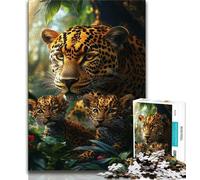 1000 Piece Jigsaw Puzzles for Teenagers Jungle Leopard Teenager Jigsaw,Family Activity Fun at Home Activities, Birthday Present,Travel Gifts 26x38cm