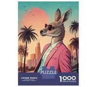 1000 Piece Jigsaw Puzzles for Teenagers Kangaroo in Suit with Sunglasses Adult Puzzles Toy Wall Decor A Work of Art for Birthday, Chrismas 70x50cm/1000pcs
