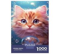 1000 Piece Jigsaw Puzzles for Teenagers Kitten Bubble Bath Adult Puzzles Family Games Difficult Challenge Deal As Gifts for The Whole Family 52x38cm/1000pcs