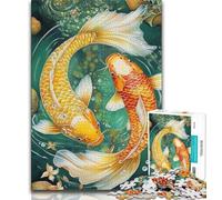 1000 Piece Jigsaw Puzzles for Teenagers Koi,Toys Educational Games Stress Relieving Artists Collection,Fine Art 38x26cm