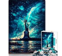 1000 Piece Jigsaw Puzzles for Teenagers Lady Liberty Oil Painting 1000 Piece Puzzle,Unique Birthday And Gifts for Age 14 Years Up 75x50cm