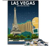 1000 Piece Jigsaw Puzzles for Teenagers Las Vegas USA Travel, Toys Educational Games Stress Relieving Parent-child Interaction 26x38cm