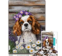 1000 Piece Jigsaw Puzzles for Teenagers Lavender Cocker Spaniel Teenager Puzzles,Toys Educational Games Stress Relieving Unique Birthday And Gifts (size 38x26cm)