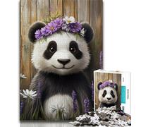 1000 Piece Jigsaw Puzzles for Teenagers Lavender Panda 1000 Piece Puzzle,Educational Family Game Suitable for Desktop Decoration 26x38cm