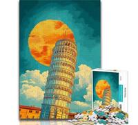 1000 Piece Jigsaw Puzzles for Teenagers Leaning Tower of Pisa Puzzles for Teenagers,Challenging Family Activity Games DIY Toy for Home Wall Decor Gifts (size 75x50cm)