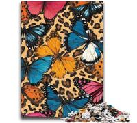 1000 Piece Jigsaw Puzzles for Teenagers Leopard Butterfly 1000 Piece Jigsaw,Educational Toys & Games for Adults And Teenagers (75x50cm)