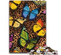1000 Piece Jigsaw Puzzles for Teenagers Leopard Butterfly Puzzles,Educational Games Home Decoration Birthday Present, Gifts, Wall Art (38x26cm)