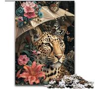 1000 Piece Jigsaw Puzzles for Teenagers Leopard Holding An Umbrella, Suitable for Ages 14 And Up Home Decor Deal As Gifts for The Whole Family (size 26x38cm)