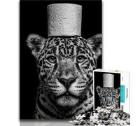 1000 Piece Jigsaw Puzzles for Teenagers Leopard Playing with Toilet Paper,Help The Brain Exercise Addictive Toys to Cultivate Patience Artists Collection,Fine Art (75x50cm)