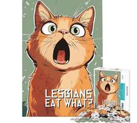 1000 Piece Jigsaw Puzzles for Teenagers Lesbians Eat What CatShock Brain Teaser Game Toy Intellectual Game Great Gifts for Games Presents for Women (size 38x26cm)