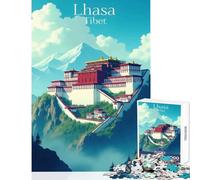 1000 Piece Jigsaw Puzzles for Teenagers Lhasa Tibet Jigsaw Puzzles for Adults Stress Reliever Parent-child Interaction Birthday Present, Gifts, (38x52cm)