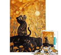 1000 Piece Jigsaw Puzzles for Teenagers Lion Cub with Sunrise Art Help The Brain Exercise Difficult Hard Relaxing Games Suitable for Ages 14 And Up (38X26CM)