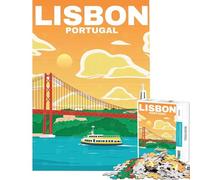 1000 Piece Jigsaw Puzzles for Teenagers LISBON PORTUGAL TRAVEL ART 1000 Jigsaw Puzzle Educational Games Secret Santa Gifts Difficult Hard (Size 50x75cm)