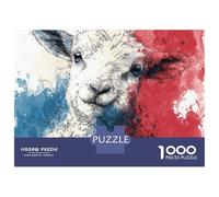 1000 Piece Jigsaw Puzzles for Teenagers Llama Watercolor Painting Jigsaw for Adults DIY Toys Pattern Assembly Help The Brain Exercise 38x26cm/1000pcs