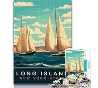 1000 Piece Jigsaw Puzzles for Teenagers Long Island Sailing Boats,Family Entertainment Toys Is Ideal As A Gift for The Whole Family (38x26cm)
