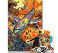 1000 Piece Jigsaw Puzzles for Teenagers Lost Plane,Challenging Game And Family Play with Fully Interlocking Randomly Shaped Pieces 38x26cm