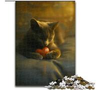 1000 Piece Jigsaw Puzzles for Teenagers Love Kitten, for 14+ For Family Fun & Game Night Artists' Collection, Fine Arts (Size 26x38cm)