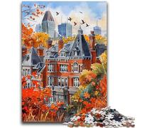 1000 Piece Jigsaw Puzzles for Teenagers Lovely City Landscape in Watercolour Challenging Game Toys Deal As Gifts for The Whole Family for Ages 14+ 50x75cm