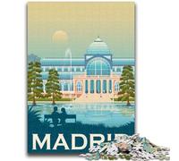 1000 Piece Jigsaw Puzzles for Teenagers Madrid Spain Cityscape Puzzles for Teenagers,Challenging Game Gifts for Is Ideal As A Gift for The Whole Family (50x75cm)