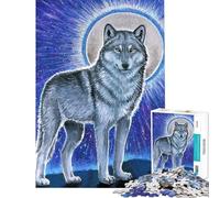 1000 Piece Jigsaw Puzzles for Teenagers Magic Wolf Spirit Jigsaw Puzzle Fun Games Perfect Decoration Deal As Gifts for The Whole Family (Size 50x75cm)