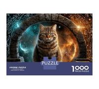 1000 Piece Jigsaw Puzzles for Teenagers Magical Portal Cat Jigsaw for Adults DIY Toys Pattern Assembly Help The Brain Exercise 70x50cm/1000pcs