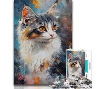 1000 Piece Jigsaw Puzzles for Teenagers Maine Coon Cat Puzzles for Adults,Fun Present & Activity for Home,Toy for Rainy Days 38x26cm