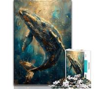 1000 Piece Jigsaw Puzzles for Teenagers Majestic Fantasy Whale Jigsaw,Educational Games Home Decoration Suitable for Desktop Decoration 38x26cm
