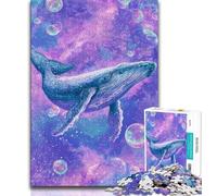 1000 Piece Jigsaw Puzzles for Teenagers Majestic Spiritual Whale Puzzles for Teenagers,Decompressing Intellectual Educational Toy Birthday Gift (size 38x26cm)