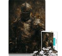 1000 Piece Jigsaw Puzzles for Teenagers Medieval Knight Warrior Painting 1000 Pieces for Teenagers,Staycation Kill Time with Matching Poster And Trivia Sheet (size 75x50cm)
