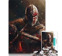 1000 Piece Jigsaw Puzzles for Teenagers Medieval Knight Warrior Painting Adult Jigsaw,Quiz Game Wall Decoration Unique Birthday And Xmas Gifts (size 38x26cm)