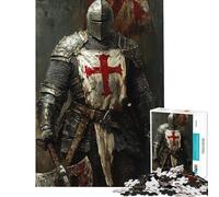 1000 Piece Jigsaw Puzzles for Teenagers Medieval Knight with Axe Brain Intelligence Challenge Addictive Toys Family Games A Work of Art Gifts Ideas (size 38x52cm)