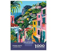 1000 Piece Jigsaw Puzzles for Teenagers Mediterranean Village Capri Italy Jigsaw for Adults Hands-on Game Pattern Assembly for Birthday, Chrismas 38x26cm/1000pcs