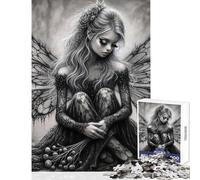 1000 Piece Jigsaw Puzzles for Teenagers Melancholic Fairy with Lace Wings Practical Game Birthday Present Home Decoration Toys Train Your Brain And Hands (50X75cm)