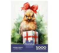 1000 Piece Jigsaw Puzzles for Teenagers Merry Tiny Chicken Xmas Puzzles for Adults Anti-Stress Toys Analysis And Logic Unique Birthday And Gifts 52x38cm/1000pcs
