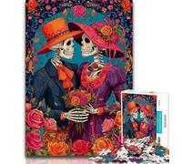 1000 Piece Jigsaw Puzzles for Teenagers Mexican Skull 1000 Piece Puzzle,Artistic Wall Decor & Birthday Gift Idea for Friends, Home Office (size 75x50cm)