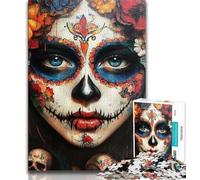 1000 Piece Jigsaw Puzzles for Teenagers Mexican Skull Girls 1000 Piece Puzzle,Unique Birthday And Gifts for Age 14 Years Up 75x50cm