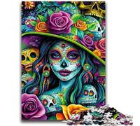 1000 Piece Jigsaw Puzzles for Teenagers Mexican Skull Girls Challenging Game And Family Play Educational Game for Birthday, Chrismas 50x75cm
