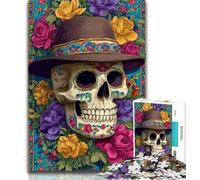 1000 Piece Jigsaw Puzzles for Teenagers Mexican Skull Puzzles for Adults,Stress Reliever Difficult Challenge Secret Santa Gifts (size 38x26cm)