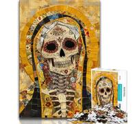 1000 Piece Jigsaw Puzzles for Teenagers Mexican Style Golden Skull,Family Entertainment Toys Is Ideal As A Gift for The Whole Family (38x26cm)