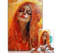 1000 Piece Jigsaw Puzzles for Teenagers Mexican Style Skull 1000 Piece Puzzle,Artistic Wall Decor & Birthday Gift Idea for Friends, Home Office (size 75x50cm)