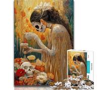 1000 Piece Jigsaw Puzzles for Teenagers Mexican Style Skull Adult Jigsaw,Decompressing Intellectual Educational Toy Perfect Decoration 38x26cm