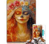 1000 Piece Jigsaw Puzzles for Teenagers Mexican Style Skull Teenager Jigsaw,Educational Games Home Decoration Suitable for Desktop Decoration (size 75x50cm)