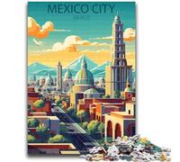 1000 Piece Jigsaw Puzzles for Teenagers Mexico City 1000 Piece Puzzle,Unique Birthday And Gifts for Age 14 Years Up (50x75cm)