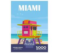 1000 Piece Jigsaw Puzzles for Teenagers Miami Beach Adult Puzzles Relaxing Games Enhance Memory Help The Brain Exercise 52x38cm/1000pcs
