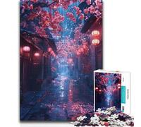 1000 Piece Jigsaw Puzzles for Teenagers Midnight Cherry Path Brainteaser Family Games Home Decoration Secret Santa Gifts (38x52cm)