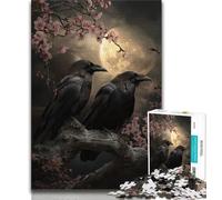 1000 Piece Jigsaw Puzzles for Teenagers Midnight Crow Puzzles for Teenagers,Challenging Family Activity Games DIY Toy for Home Wall Decor Gifts (size 75x50cm)