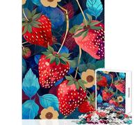 1000 Piece Jigsaw Puzzles for Teenagers Mixed Media Strawberry Fun Games Staycation Kill Time Toy Wall Decor Unique Gifts for Birthday And Christmas (26X38cm)