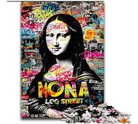 1000 Piece Jigsaw Puzzles for Teenagers Mona Lisa Graffiti, Learning Educational for Is Ideal As A Gift for The Whole Family (Size 26x38cm)
